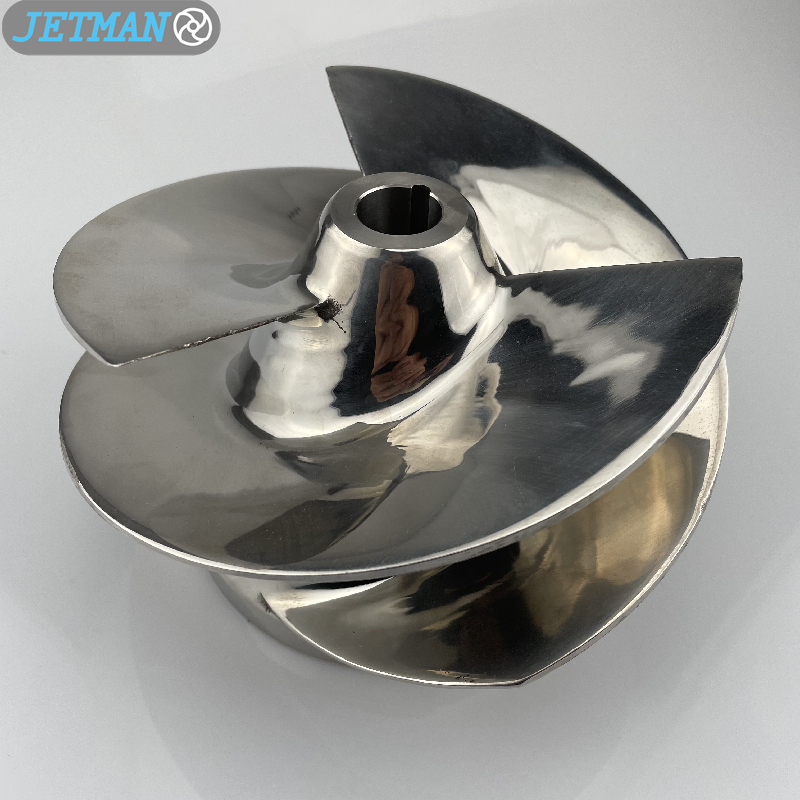  7 3/8 Part No. 1756 Stainless Steel 3 Blades Outboard Jet Impeller for Outboard Jets Big Series (For Liner/ Wear Ring 1431)
