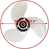 8 1/2 x 7 1/2-N, OEM No. 6G1-45943-00-EL Upgrade Aluminum Outboard Propeller fit Yamaha Engines 5-8HP, 7 Spline Tooth