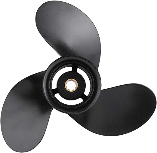 9 x 10.5 Upgrade Aluminum Outboard Propeller fit Mercury Engines 6-15HP, Ref No.48-828158A12, 8 Spline Tooth, RH