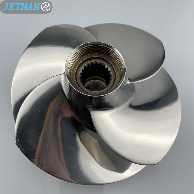 Jetman Impeller SR-12/20A Diameter 155.5mm 4 Blades Polished Jet Ski Impeller Fit for Seadoo GTI 130 / SE / STD