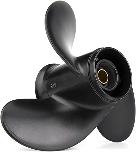 9 x 10.5 Upgrade Aluminum Outboard Propeller fit Mercury Engines 6-15HP, Ref No.48-828158A12, 8 Spline Tooth, RH