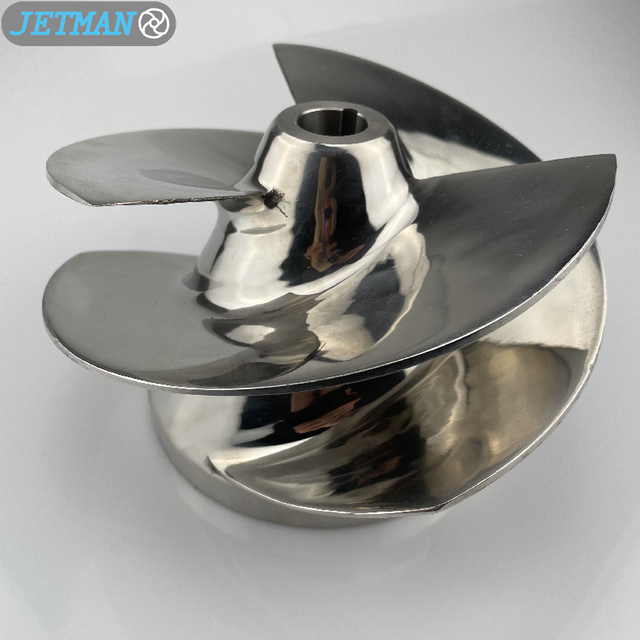  7 3/8 Part No. 1756 Stainless Steel 3 Blades Outboard Jet Impeller for Outboard Jets Big Series (For Liner/ Wear Ring 1431)