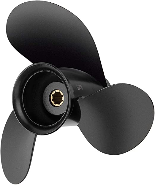 9 x 10.5 Upgrade Aluminum Outboard Propeller fit Mercury Engines 6-15HP, Ref No.48-828158A12, 8 Spline Tooth, RH