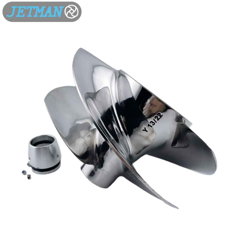 Jetman Impeller OEM No.YS-13/22 Stainless Steel 3-Blades Jet Ski Impeller Replacement for Yamaha FZR / FZS / FZS SVHO, Polished