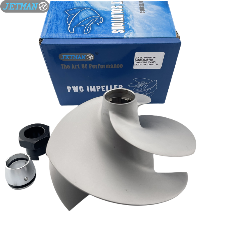 Jetman Impeller 160MM OEM NO.YV-13/18 Stainless Steel 3 Blades Jet Ski Sand Blasted Impeller Suit Yamaha GP1800 SVHO, Sand Blasted