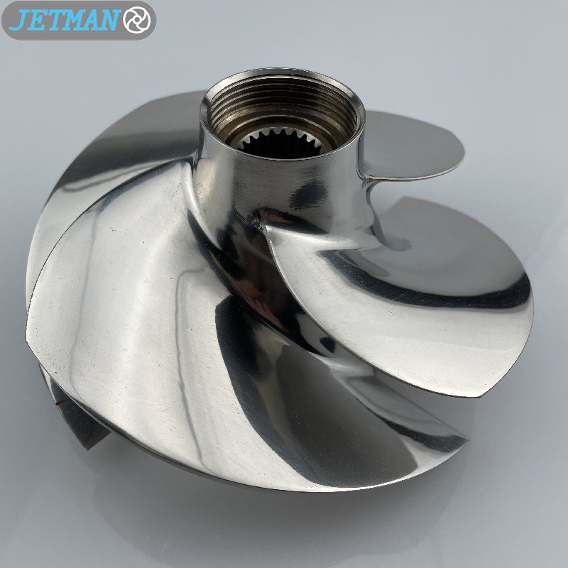 Jetman Impeller SR-12/20A Diameter 155.5mm 4 Blades Polished Jet Ski Impeller Fit for Seadoo GTI 130 / SE / STD