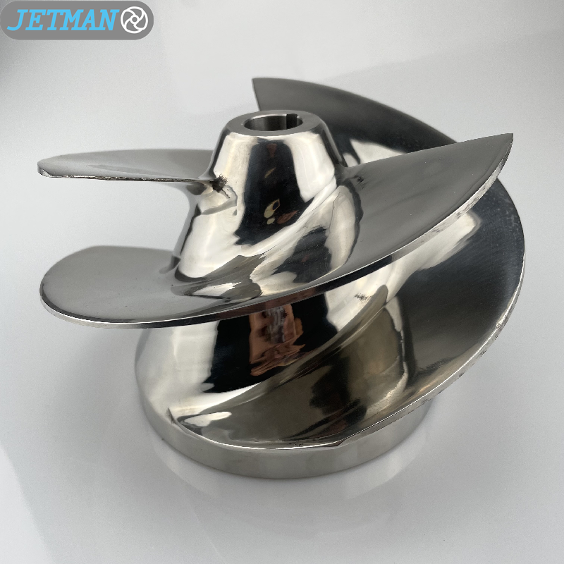  7 3/8 Part No. 1756 Stainless Steel 3 Blades Outboard Jet Impeller for Outboard Jets Big Series (For Liner/ Wear Ring 1431)