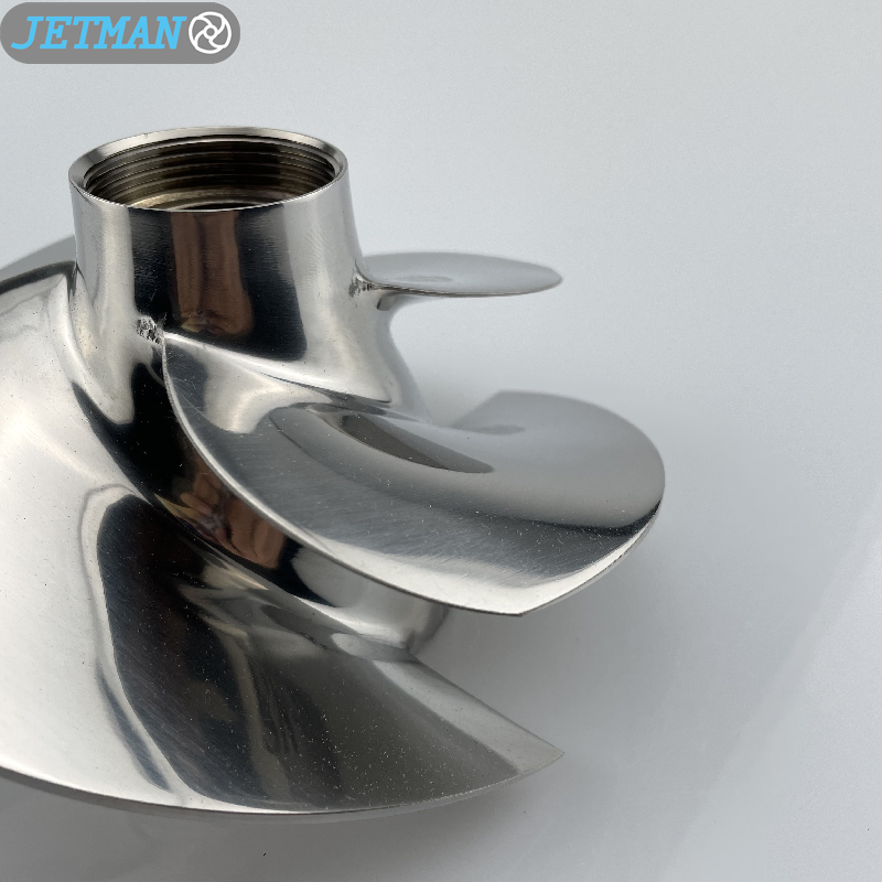 Jetman Impeller SR-12/20A Diameter 155.5mm 4 Blades Polished Jet Ski Impeller Fit for Seadoo GTI 130 / SE / STD